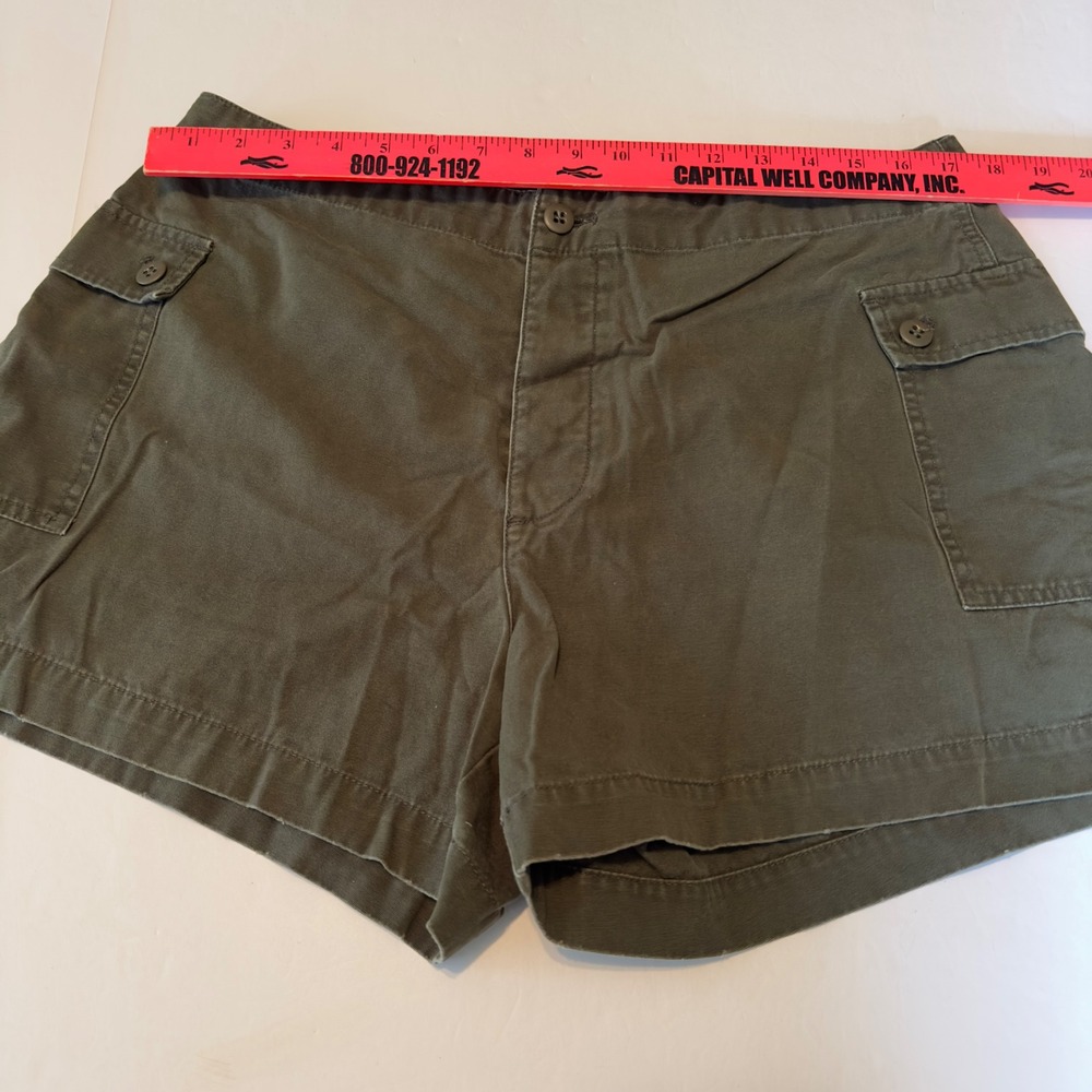 J.Crew Womens Size 14 Olive Green Cotton Chino Cargo Shorts Utility Mid Rise - Picture 4 of 8
